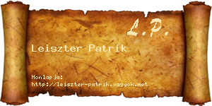 Leiszter Patrik névjegykártya